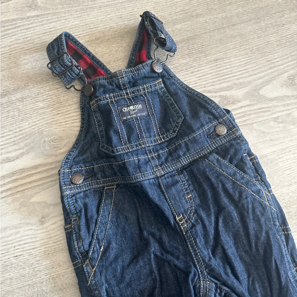 OshKosh B'gosh Lined Dark Blue Denim Overalls 12M